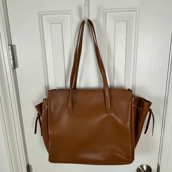 JW PEI Linda Tote Bag Latte Brown Faux Leather Tote Bag With Multiple‎ Pockets - Picture 2 of 14
